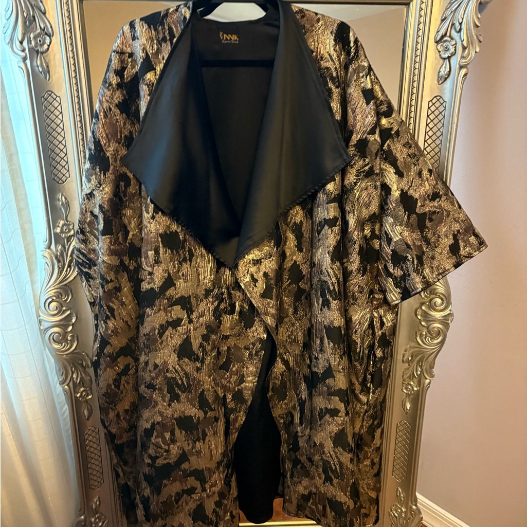 Elegant Black Purple And Silver Womens Opera Coat